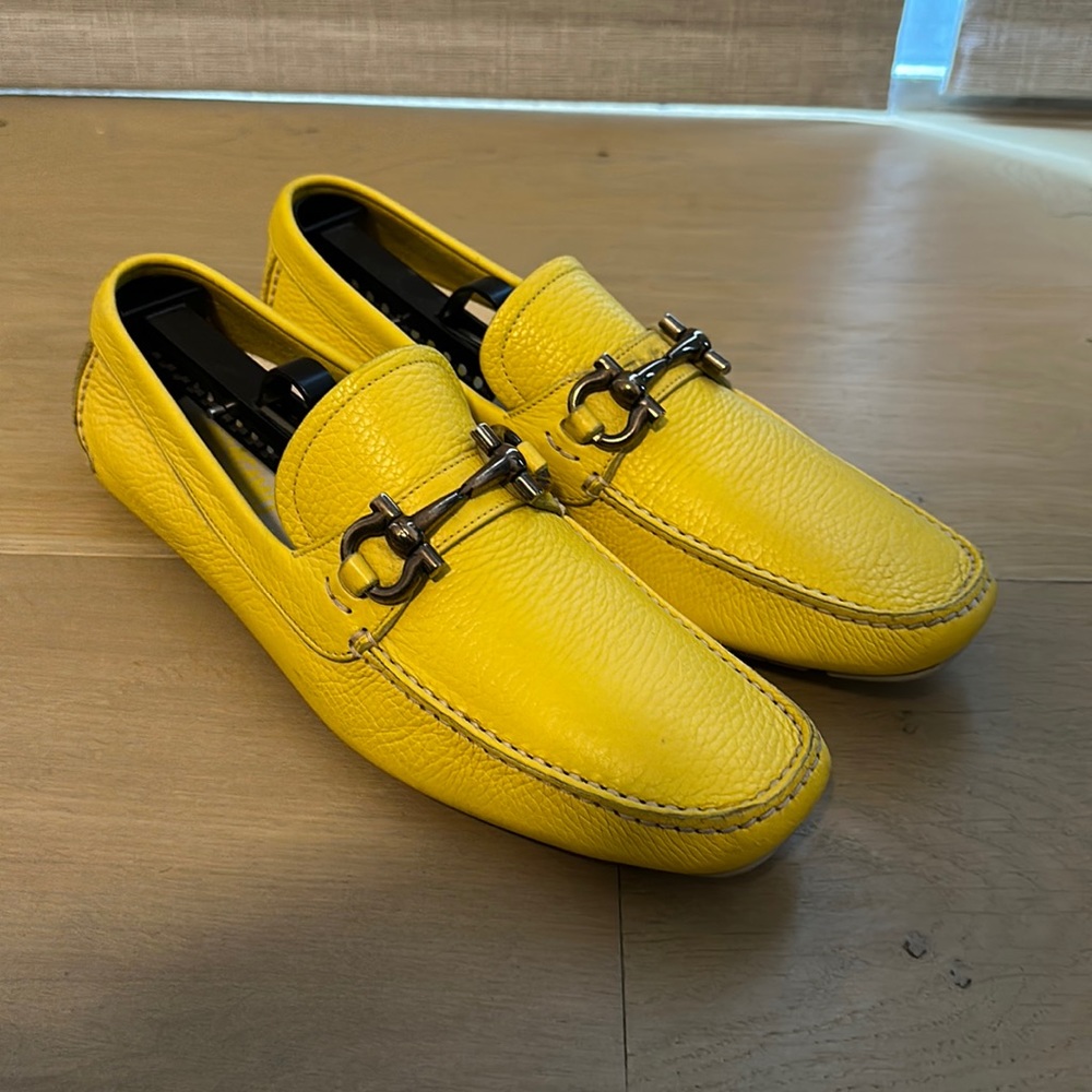 Ferragamo Yellow driver shoes